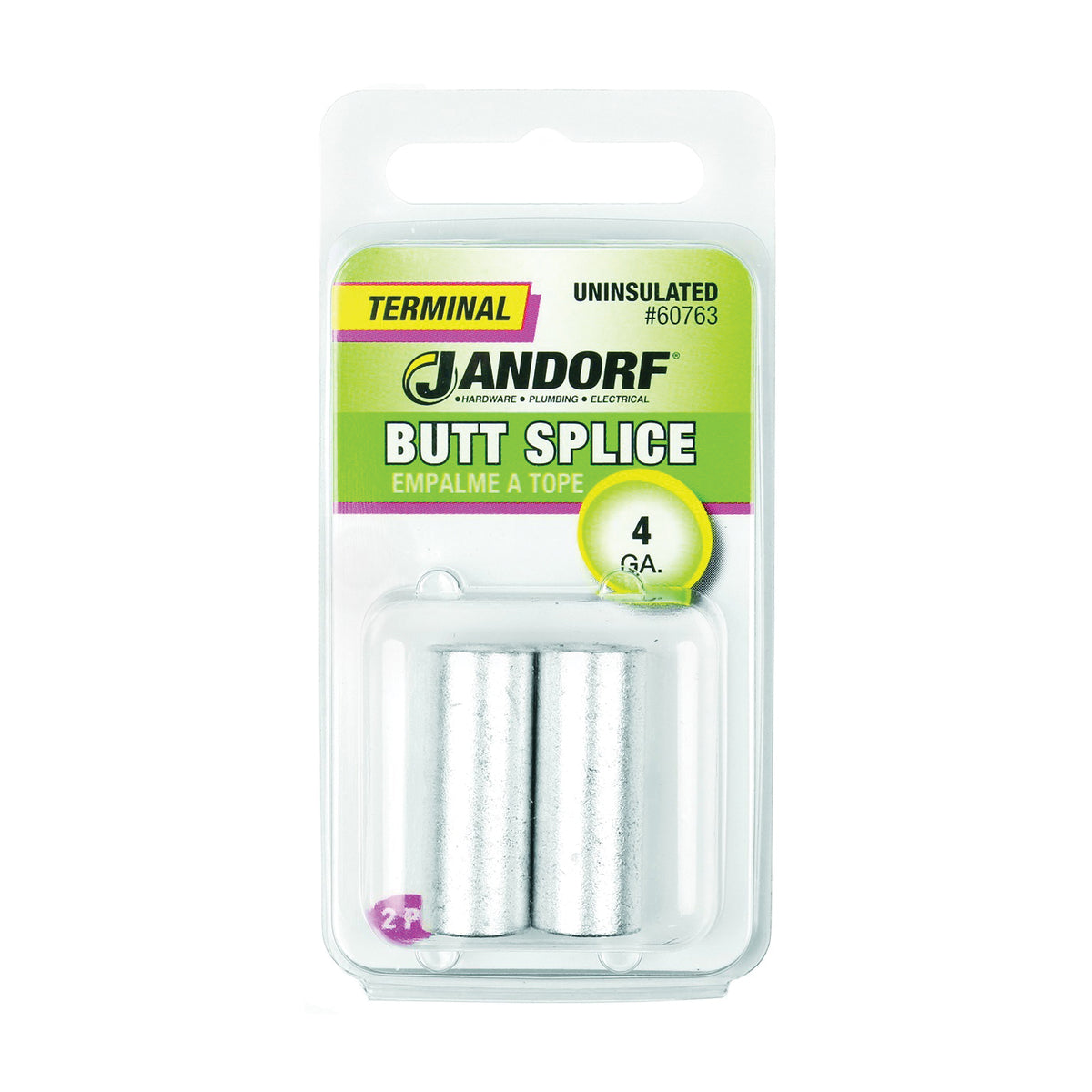 Jandorf 60763 Butt Splice Connector, 4 AWG Wire, Copper Contact