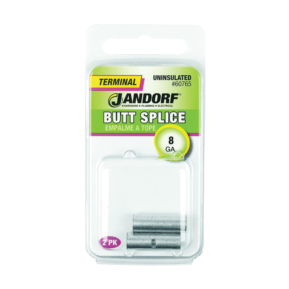 Jandorf 60765 Butt Splice Connector, 8 AWG Wire, Copper Contact