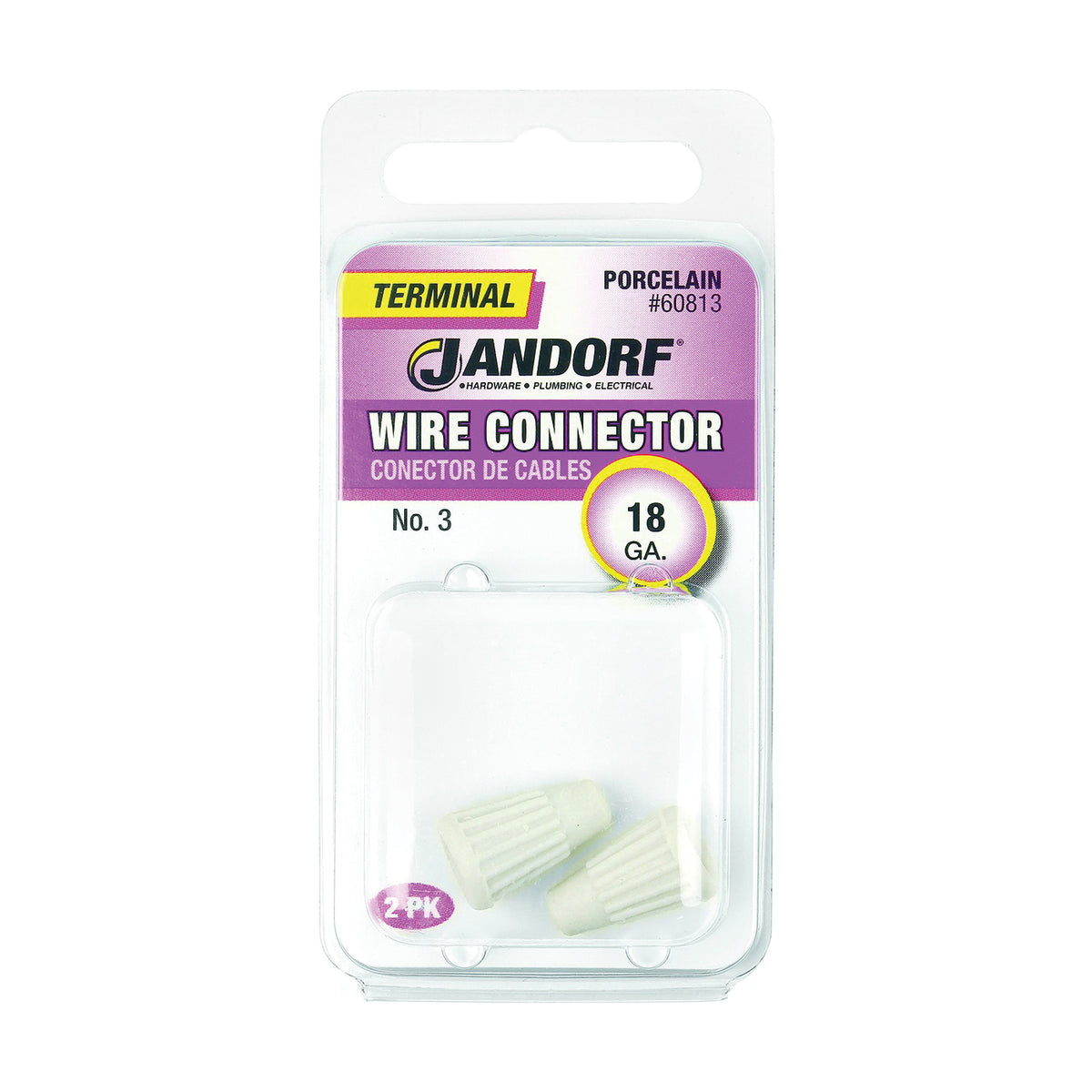 Jandorf 60813 Wire Connector, 18 ga Wire, White