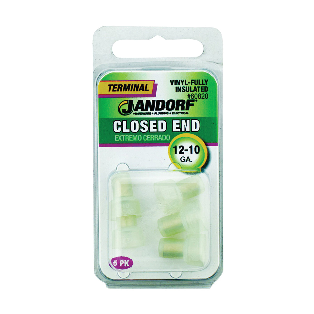 Jandorf 60820 Connector, 12 to 10 AWG Wire, Nylon Insulation, Copper Contact, Clear