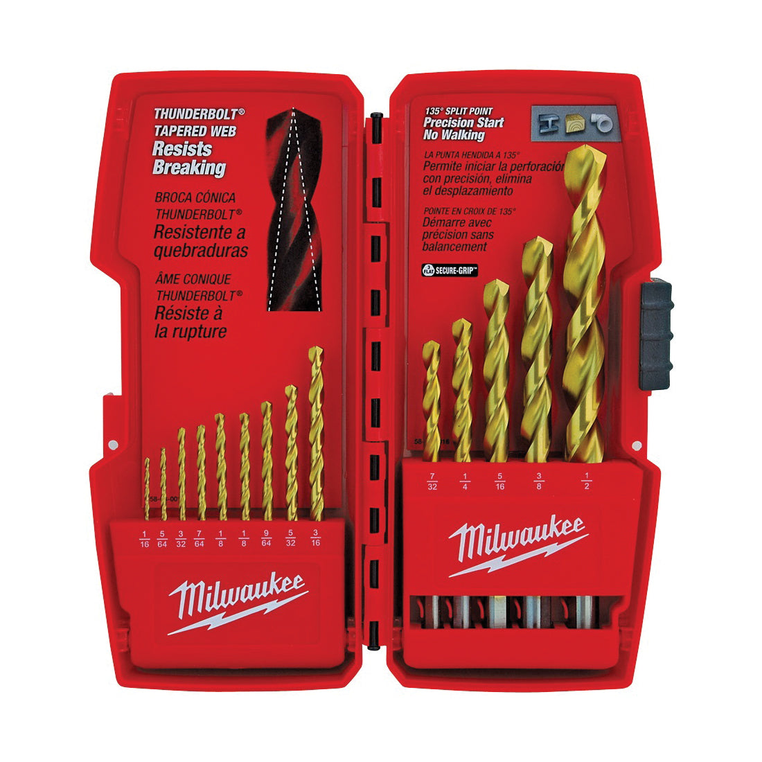 Milwaukee 48-89-0011 Drill Bit Set, 14-Piece, Steel, Titanium