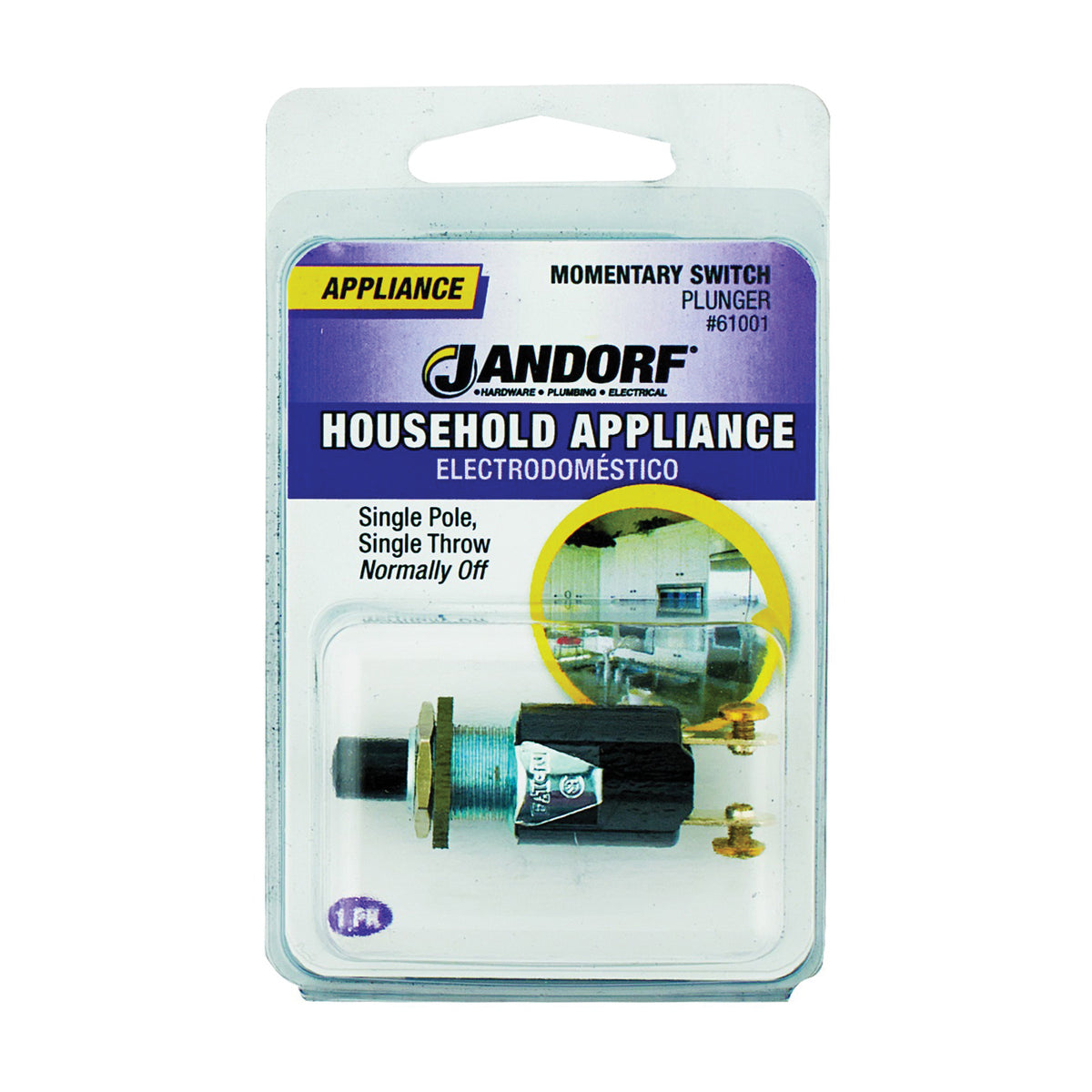 Jandorf 61001 Switch, 0.25/0.75 A, 125/250 V, SPST, Screw Terminal