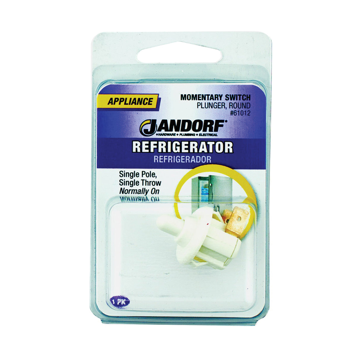 Jandorf 61012 Switch, 0.2 A, 250 V, SPST, Tab Terminal