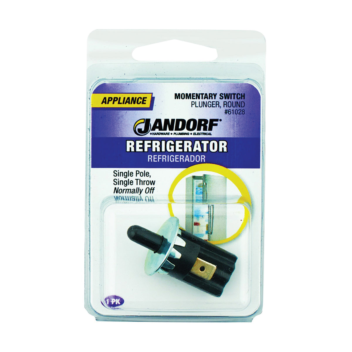 Jandorf 61028 Switch, 2 A, 125 V, SPST, Tab Terminal