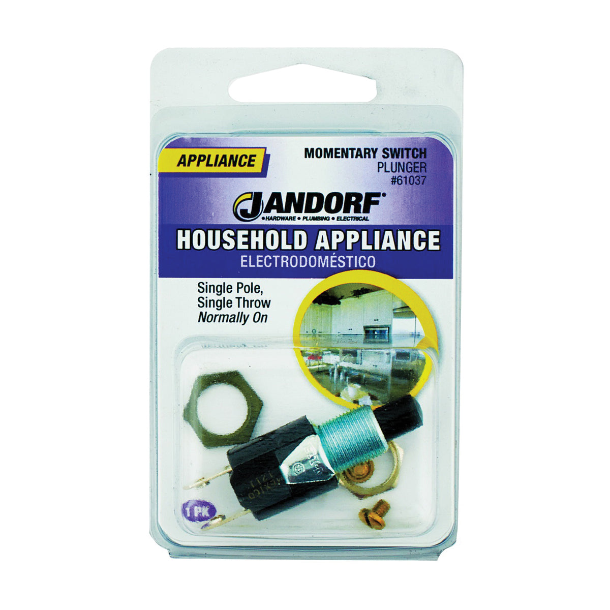 Jandorf 61037 Switch, 0.25/0.75 A, 125/250 V, SPST, Screw Terminal