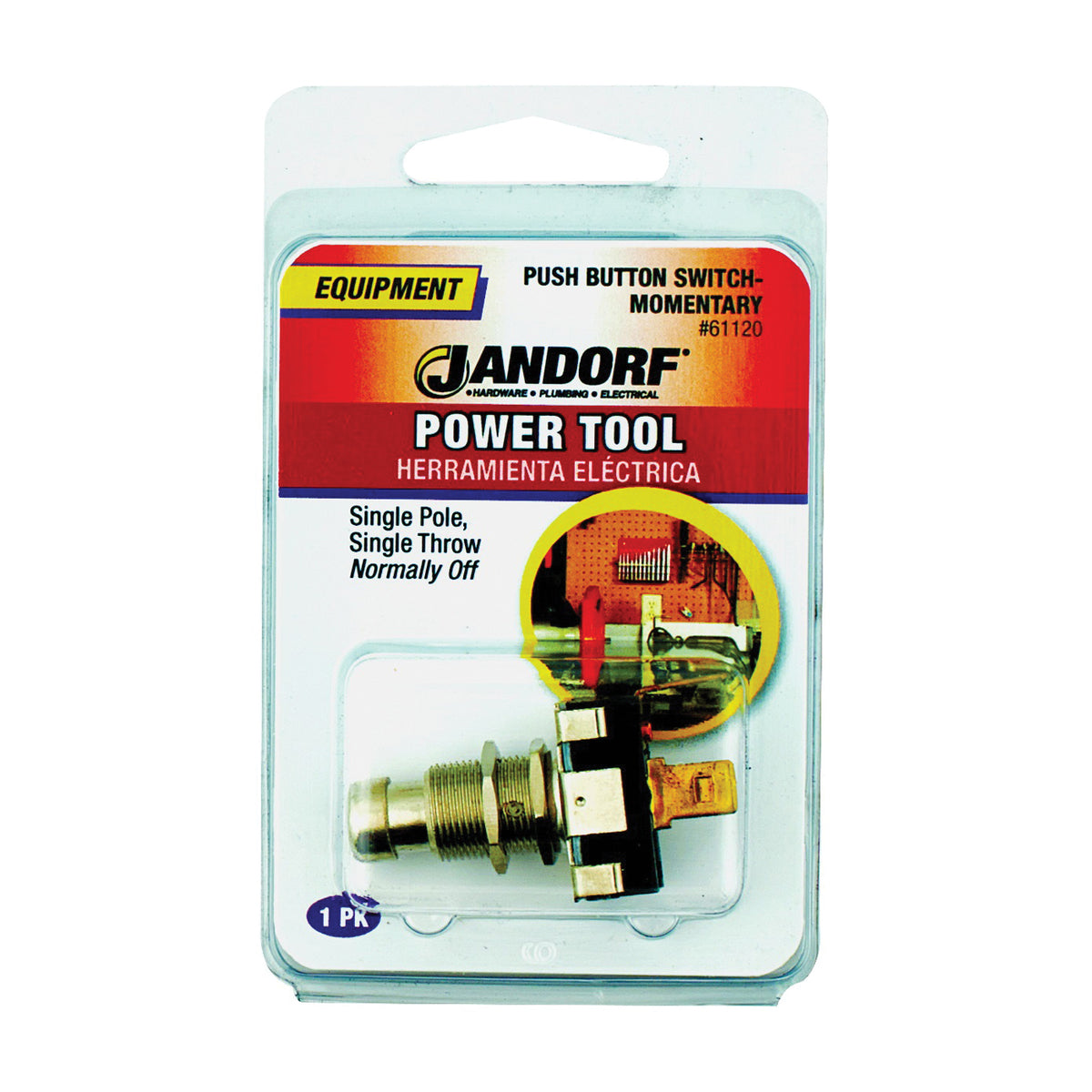 Jandorf 61120 Switch, 10/15 A, 125/250 V, SPST, Tab Terminal