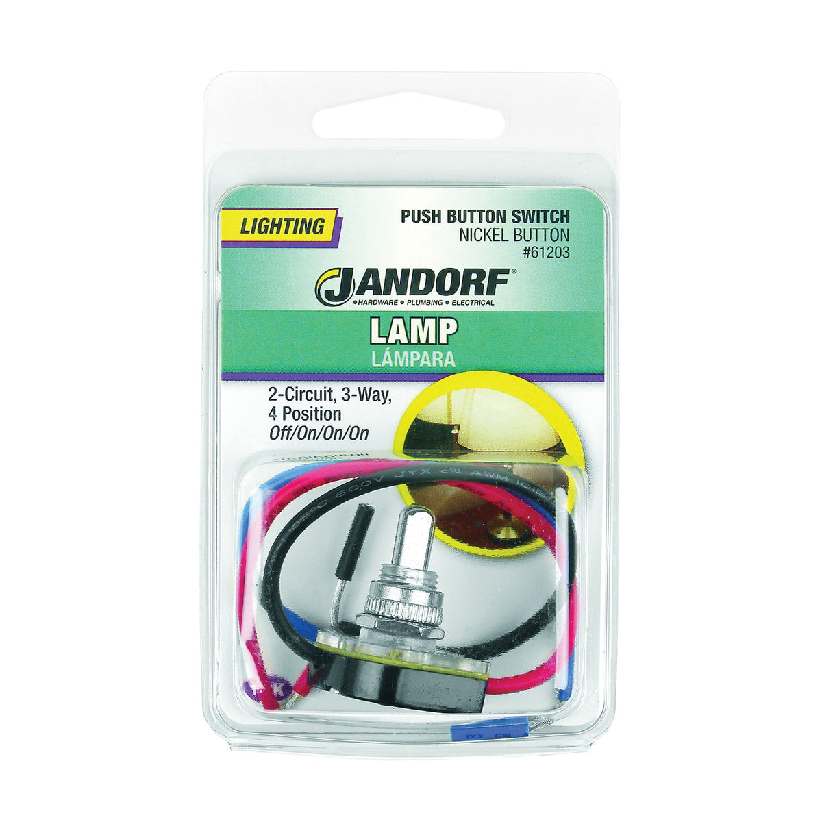 Jandorf 61203 Switch, 3 A, 125/250 VAC, Lead Wire Terminal