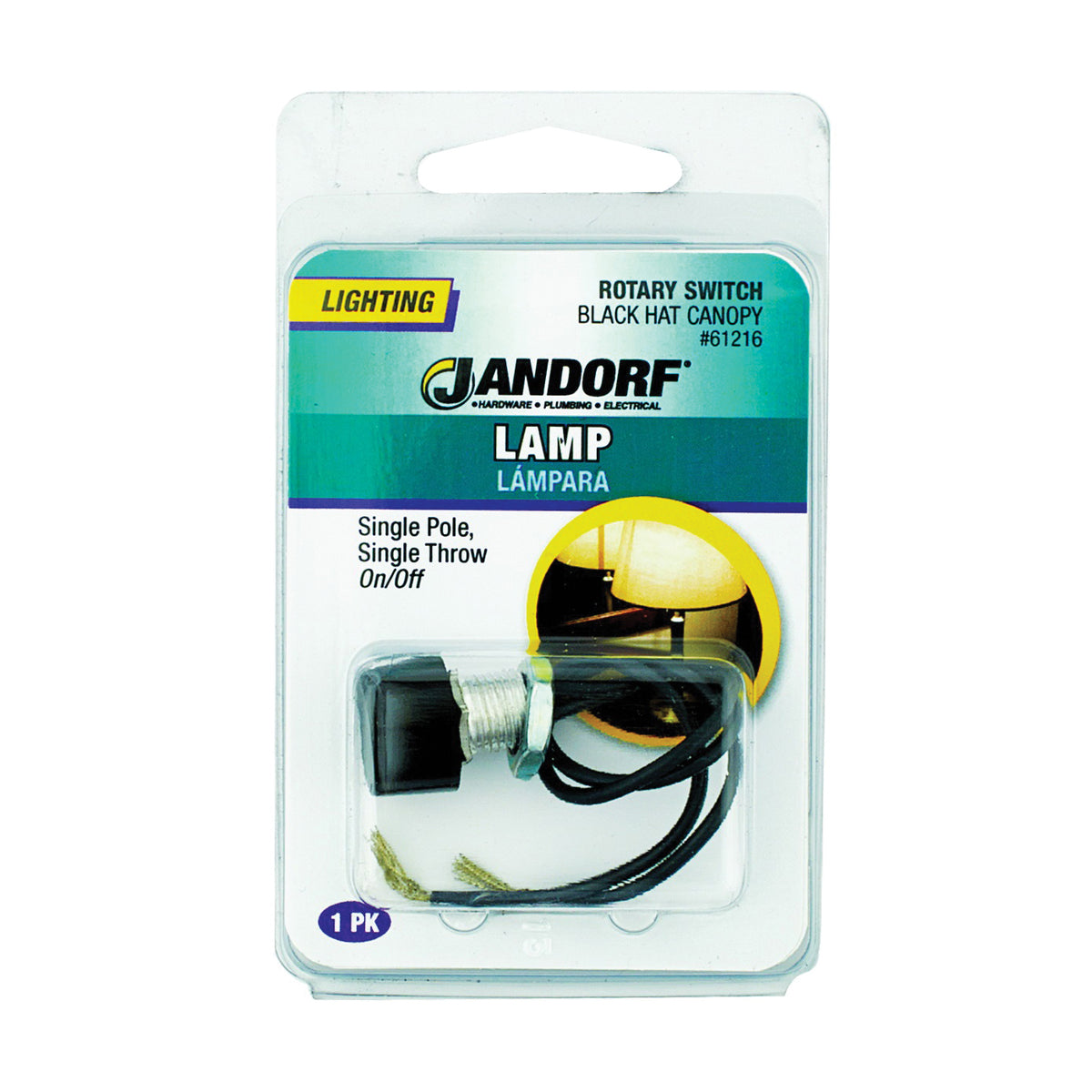 Jandorf 61216 Single Circuit Rotary Switch, 1 A, 125 V, SPST