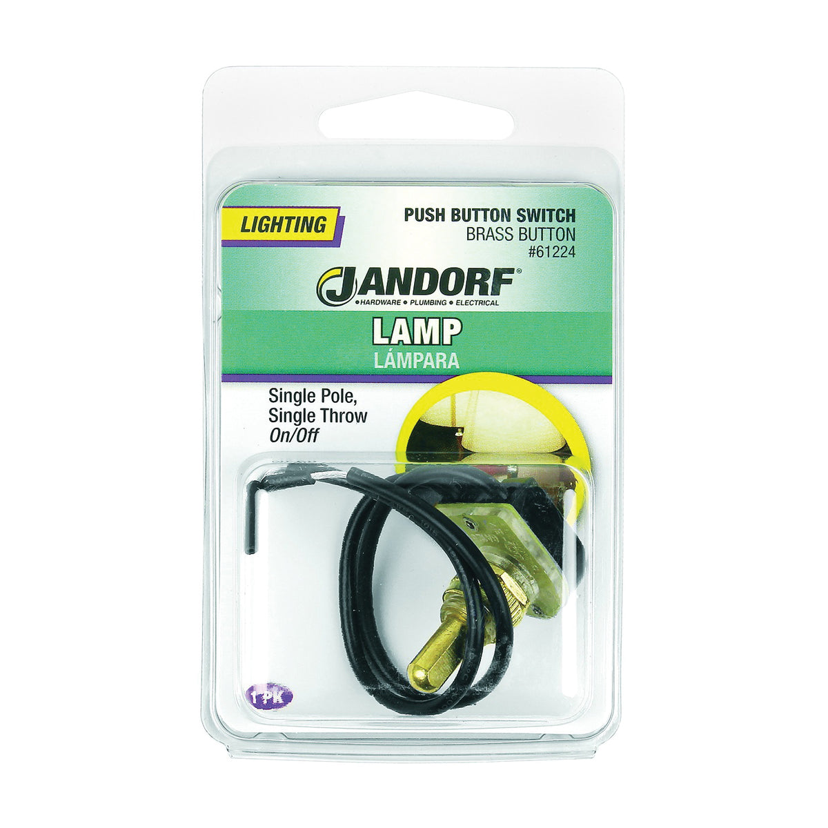 Jandorf 61224 Switch, 3/6 A, 125/250 VAC, SPST, Lead Wire Terminal