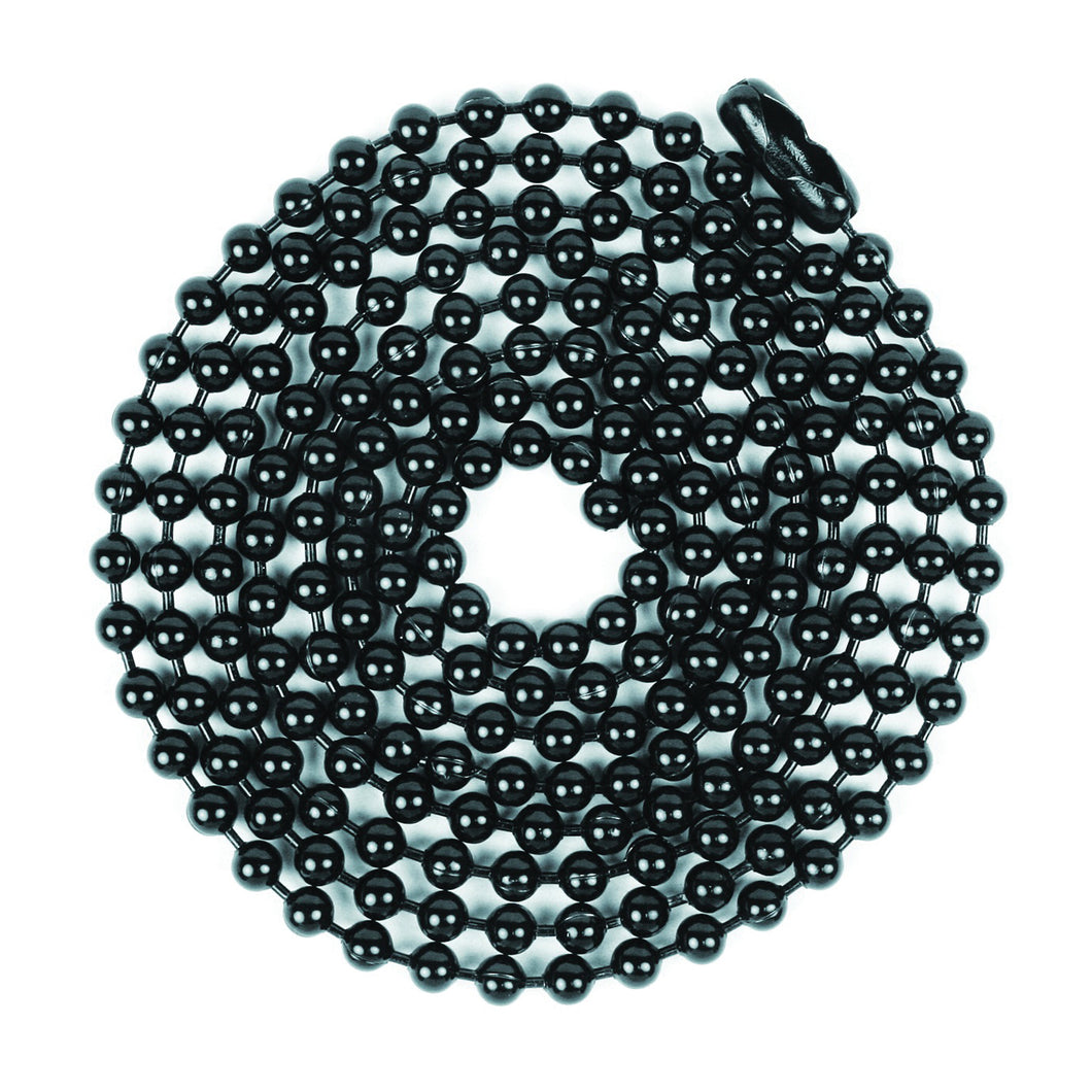 Jandorf 60371 Beaded Chain with Connector, 3 ft L, Black