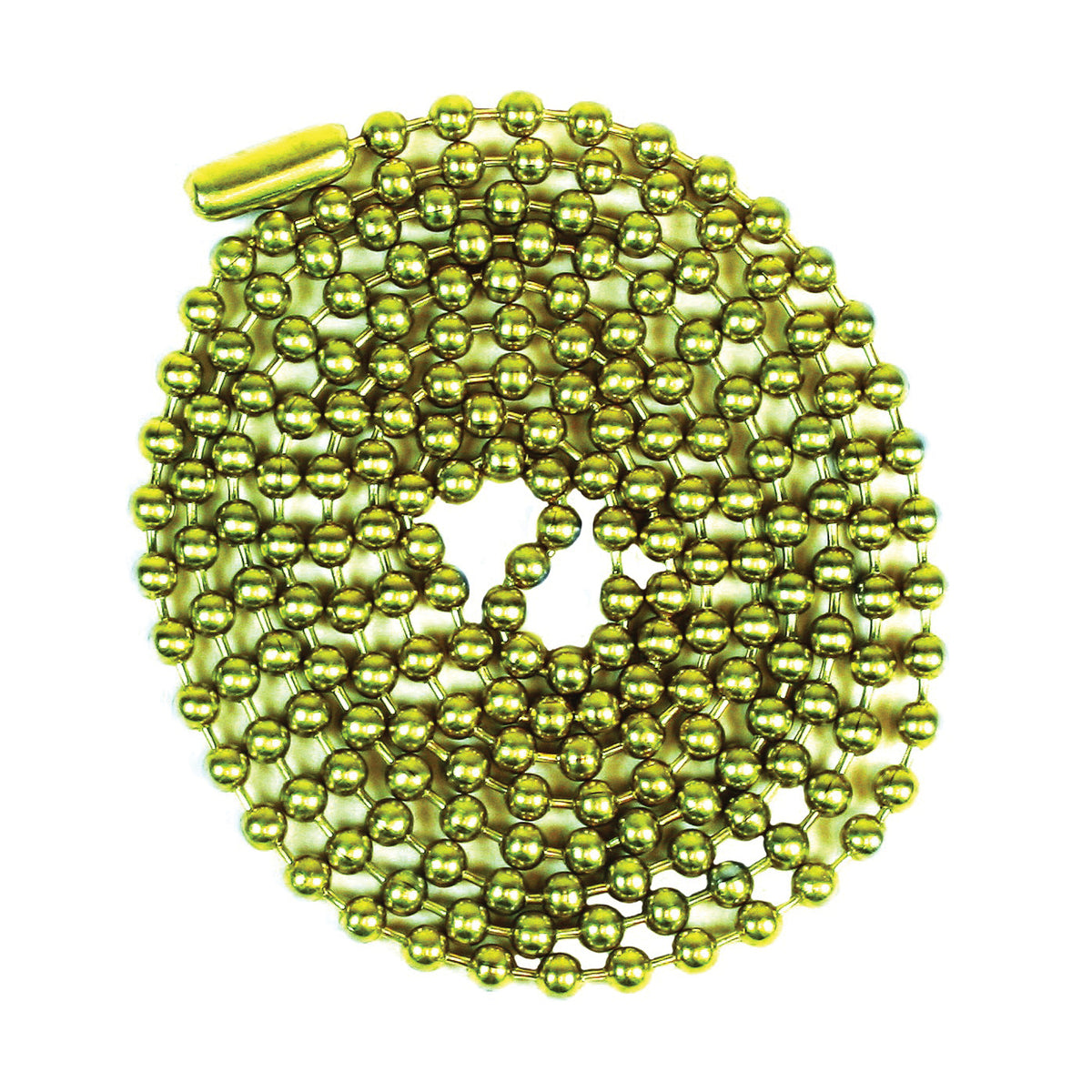 Jandorf 94993 Beaded Chain with Connector, 3 ft L, Solid Brass, Yellow