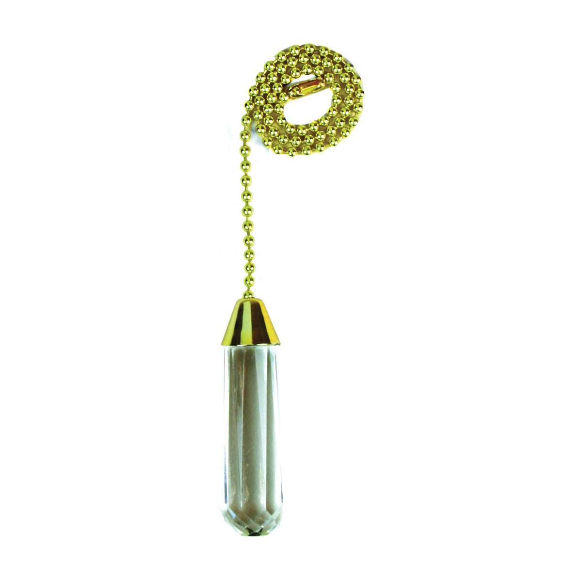 Jandorf 60316 Acrylic Cylinder Pull Chain, 12 in L Chain, Solid Brass
