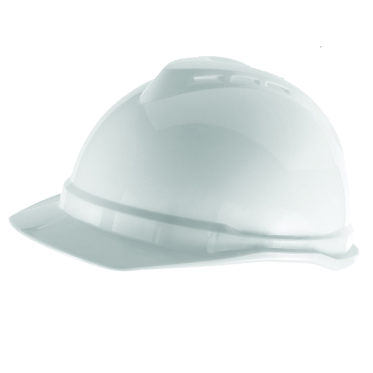 MSA 10034018 Hard Hat, 4-Point Fas-Trac III Suspension, Polyethylene Shell, White, Class: C