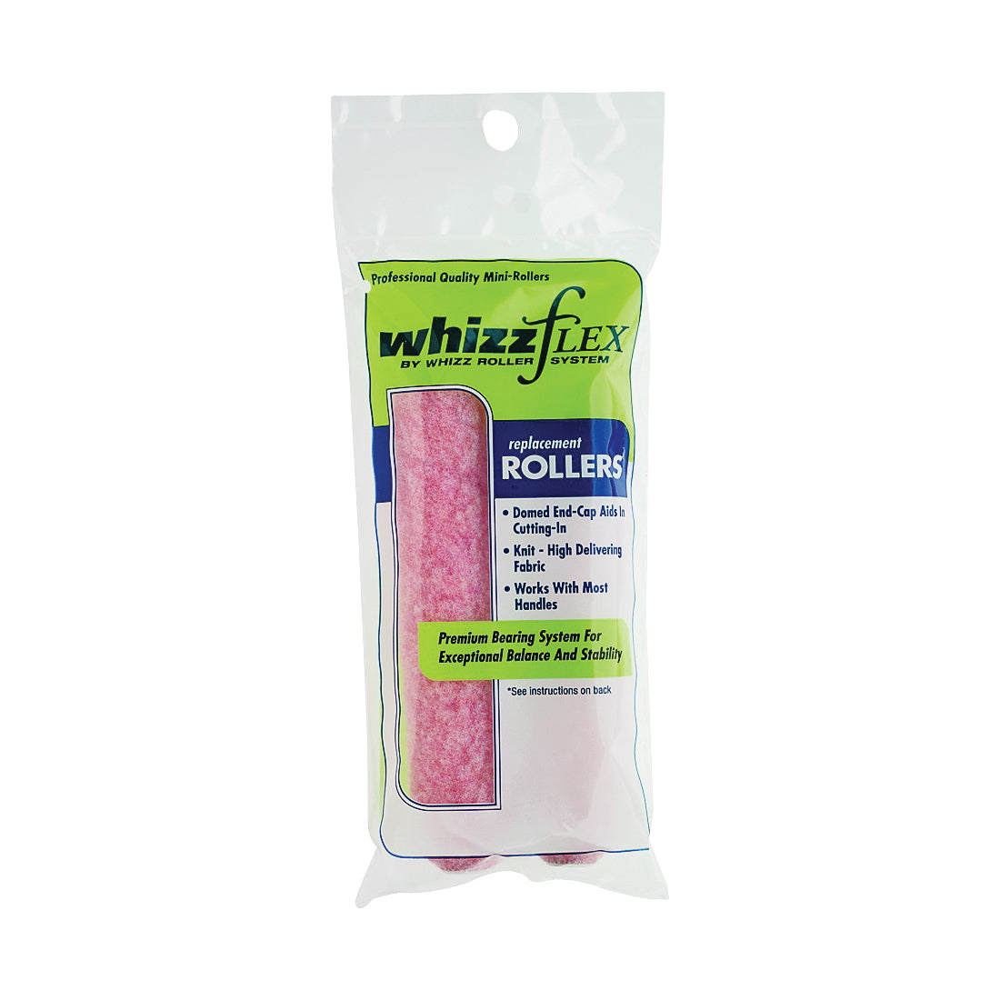 WHIZZ 44218 Paint Roller Cover, 1/2 in Thick Nap, 6 in L, Polyester Cover, Pink