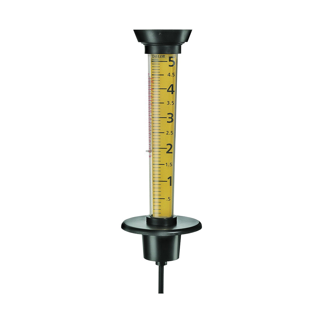 Taylor 2704 Rain Gauge and Thermometer, 5 in