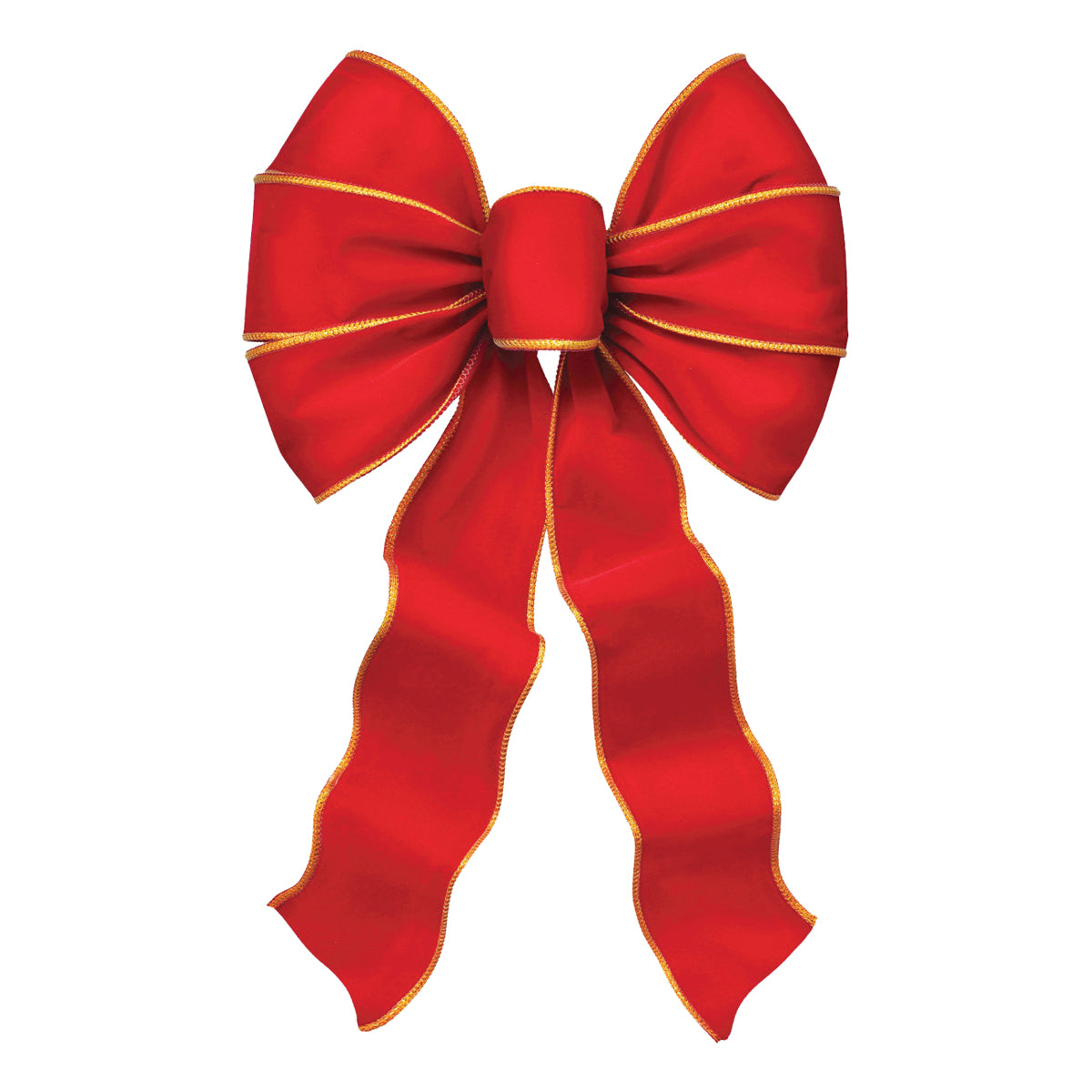 Holidaytrims 6910 Deluxe Bow, Red/Gold Braid Edge