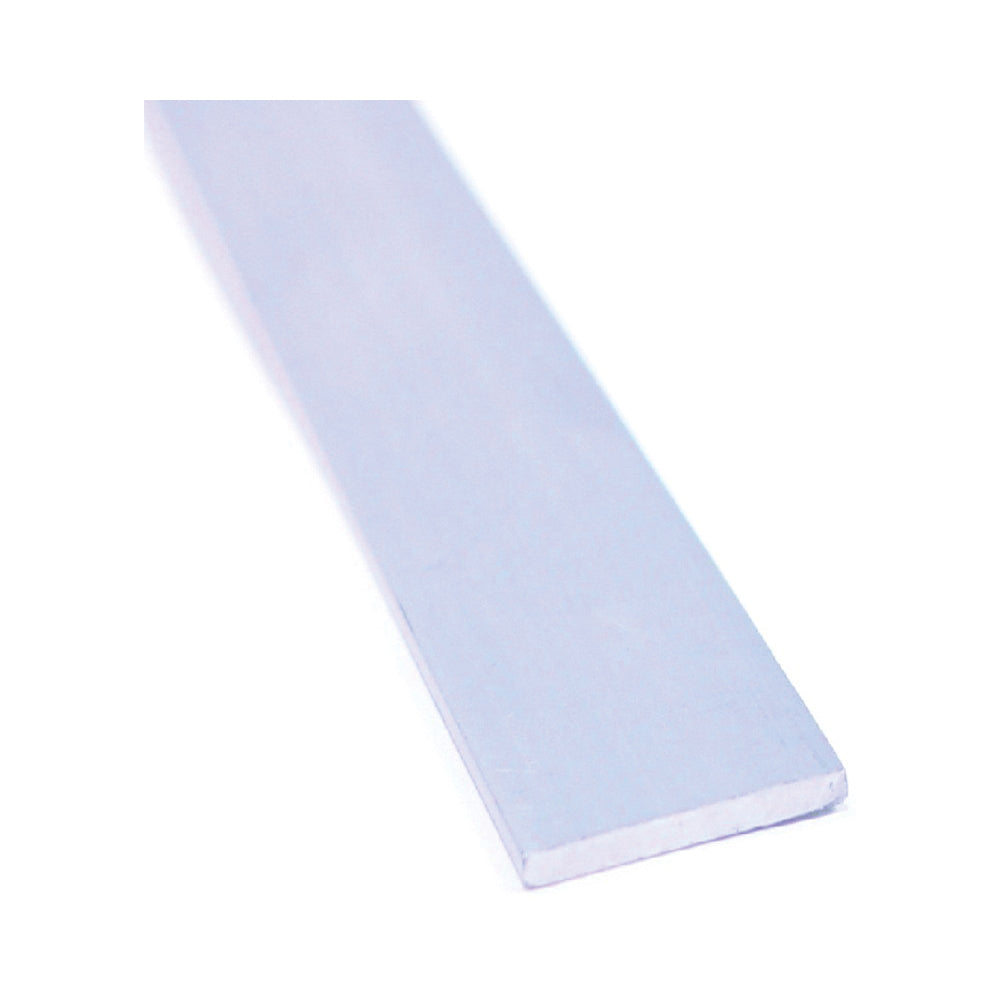 M-D 61085 Flat Bar, 2 in W, 72 in L, 1/8 in Thick, Aluminum, Mill, 6063 Grade