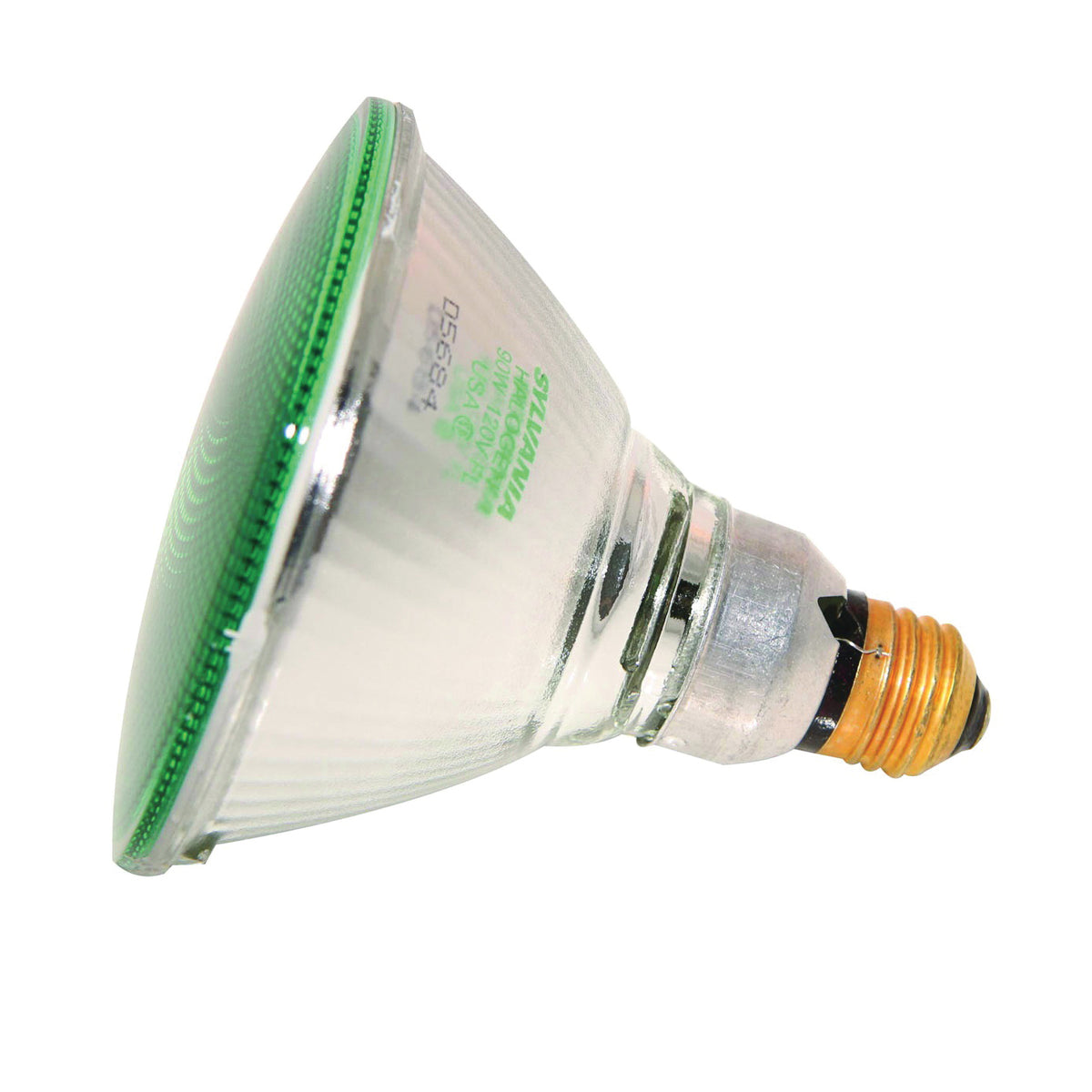 Sylvania 16665 Halogen Reflector Lamp, 90 W, Medium E26 Lamp Base, PAR38 Lamp, Green Light, 2000 hr Average Life