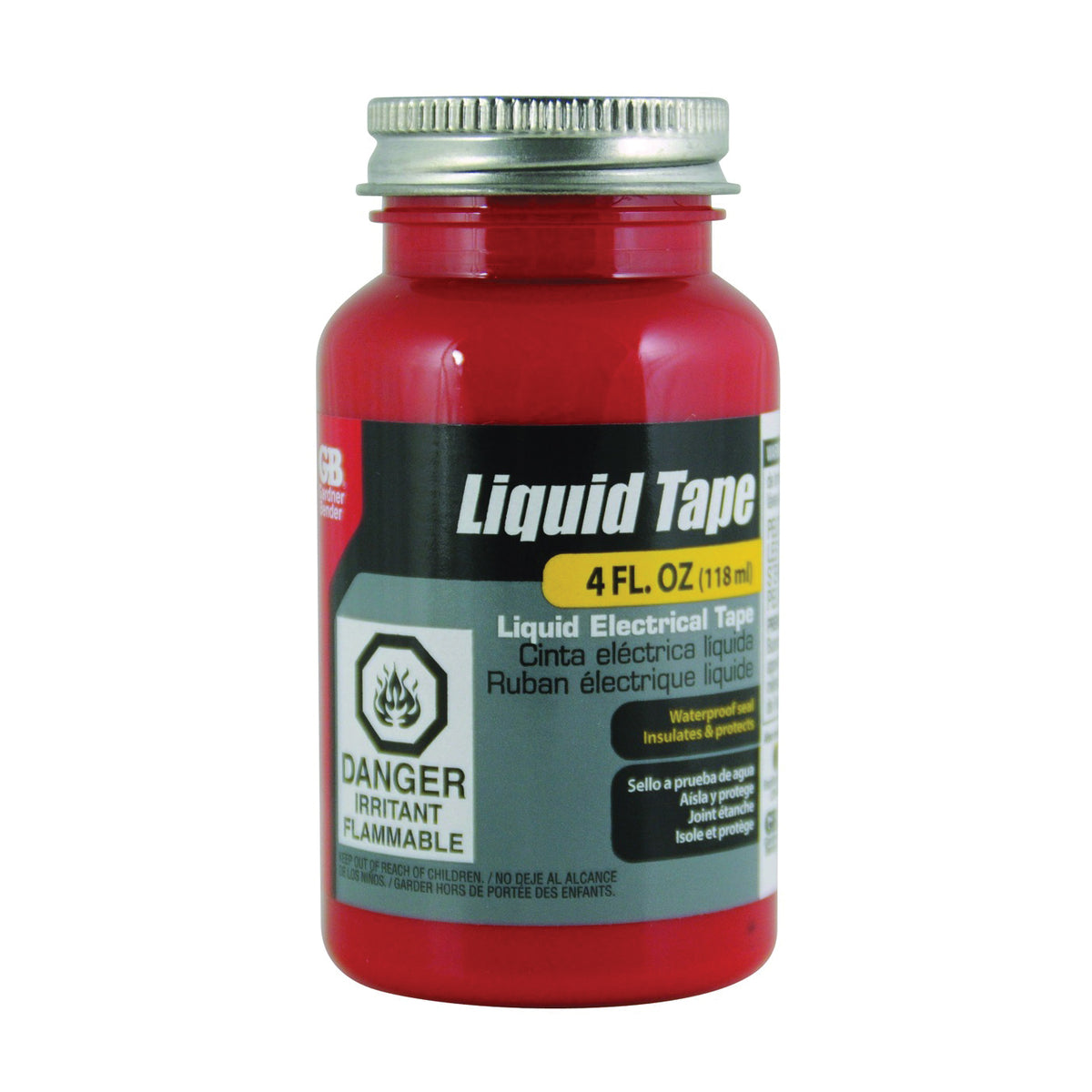 GB LTR-400 Electrical Tape, Liquid, Red, 4 oz Bottle