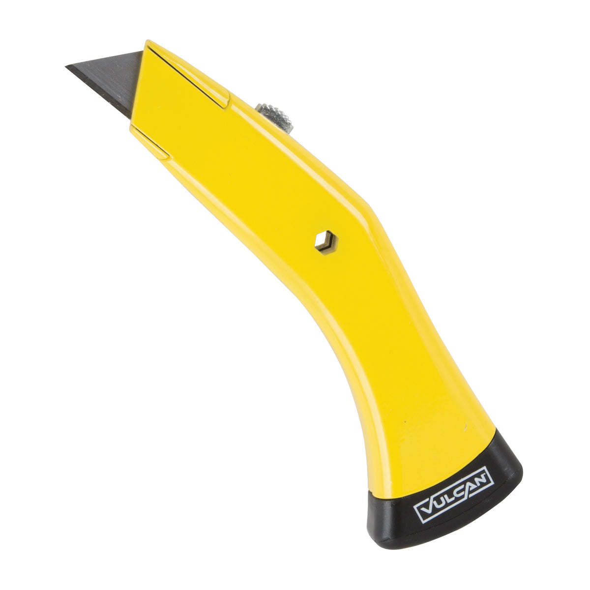 Vulcan JL-KF0008 Utility Knife, 2-1/4 in L Blade, 3/4 in W Blade, Zinc Alloy Handle, Black/Yellow Handle
