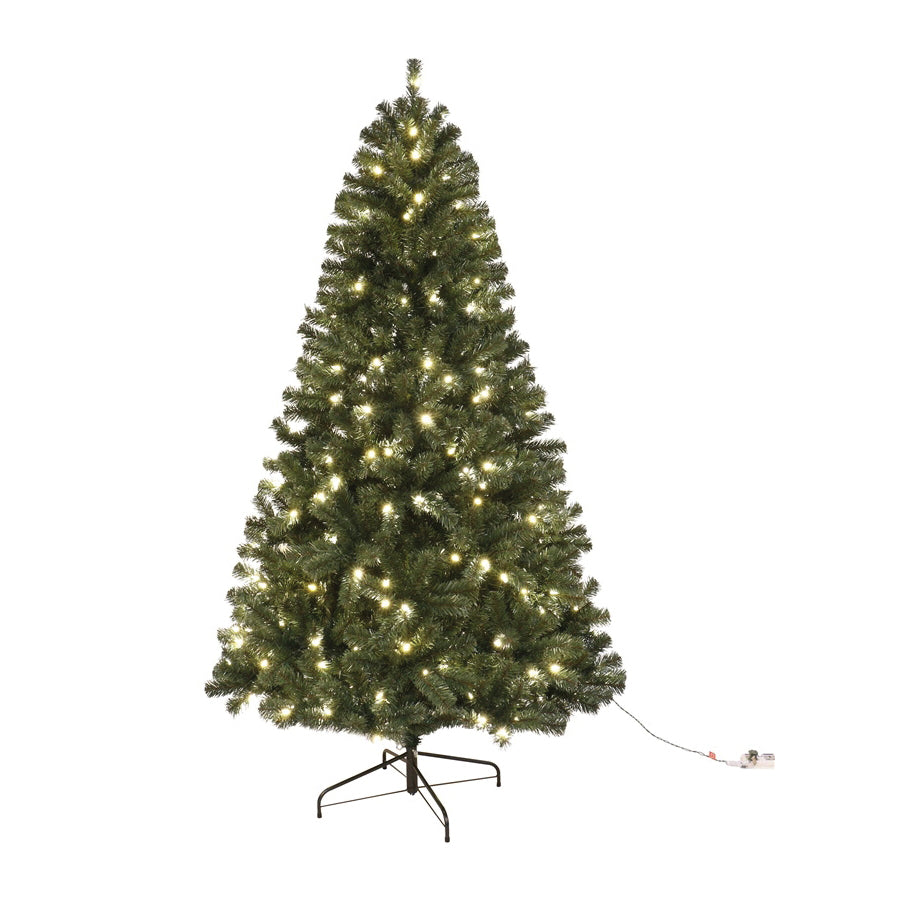 Santas Forest 61960 Sheared Tree, 6 ft H, Noble Fir Family, 110 V, LED Bulb, Clear Light