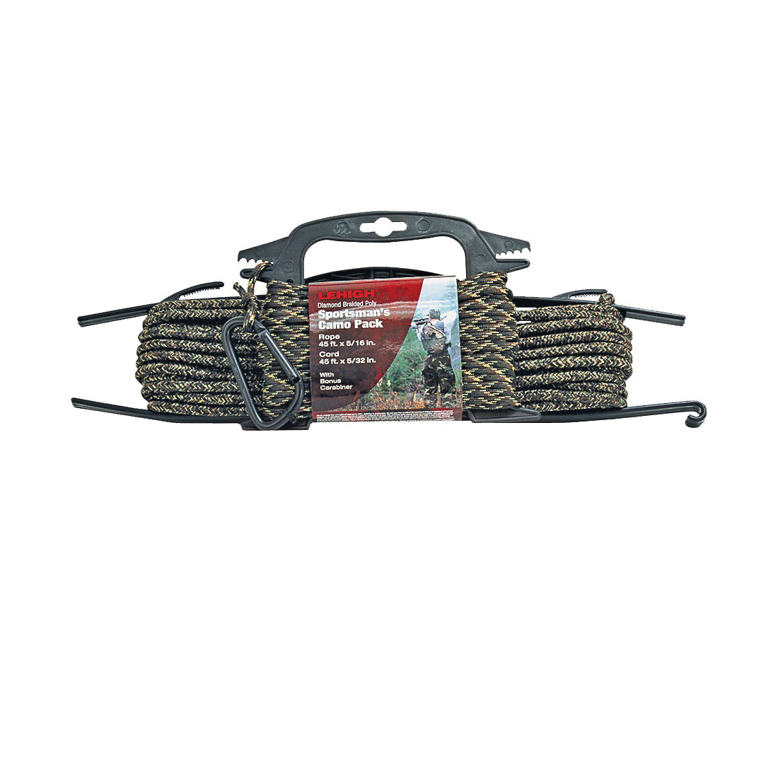 Wellington CMFP3PK-36 Rope Dump Display, 5/16 in Dia, 45 ft L, 70 lb Working Load, Polypropylene, Camouflage