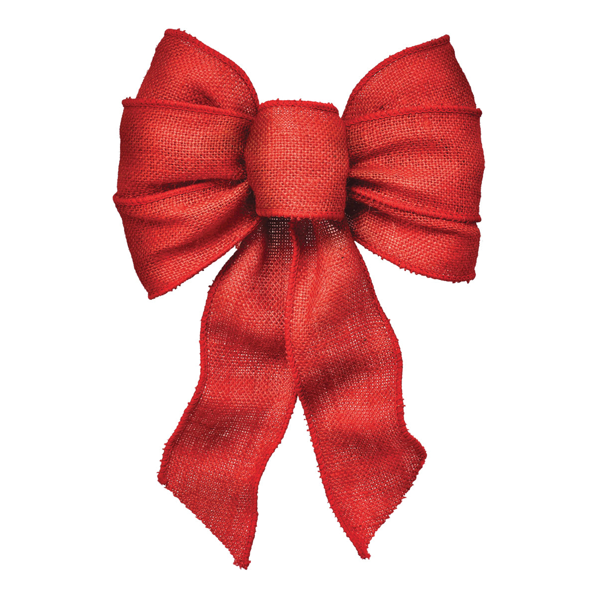 Holidaytrims 6122 Wired Bow, Burlap, Red