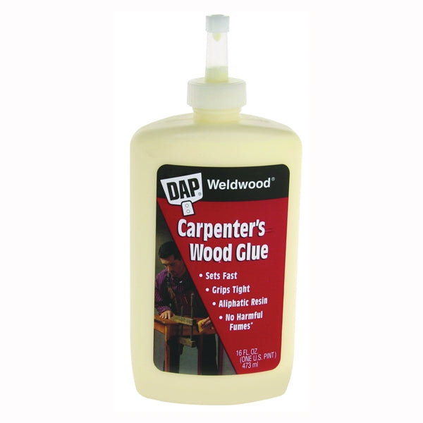 DAP Weldwood 00491 Wood Glue, Yellow, 1 pt Bottle