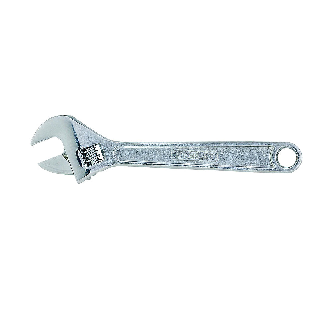 STANLEY 87-369 Adjustable Wrench, 8 in OAL, 1-1/20 in Jaw, Steel, Chrome