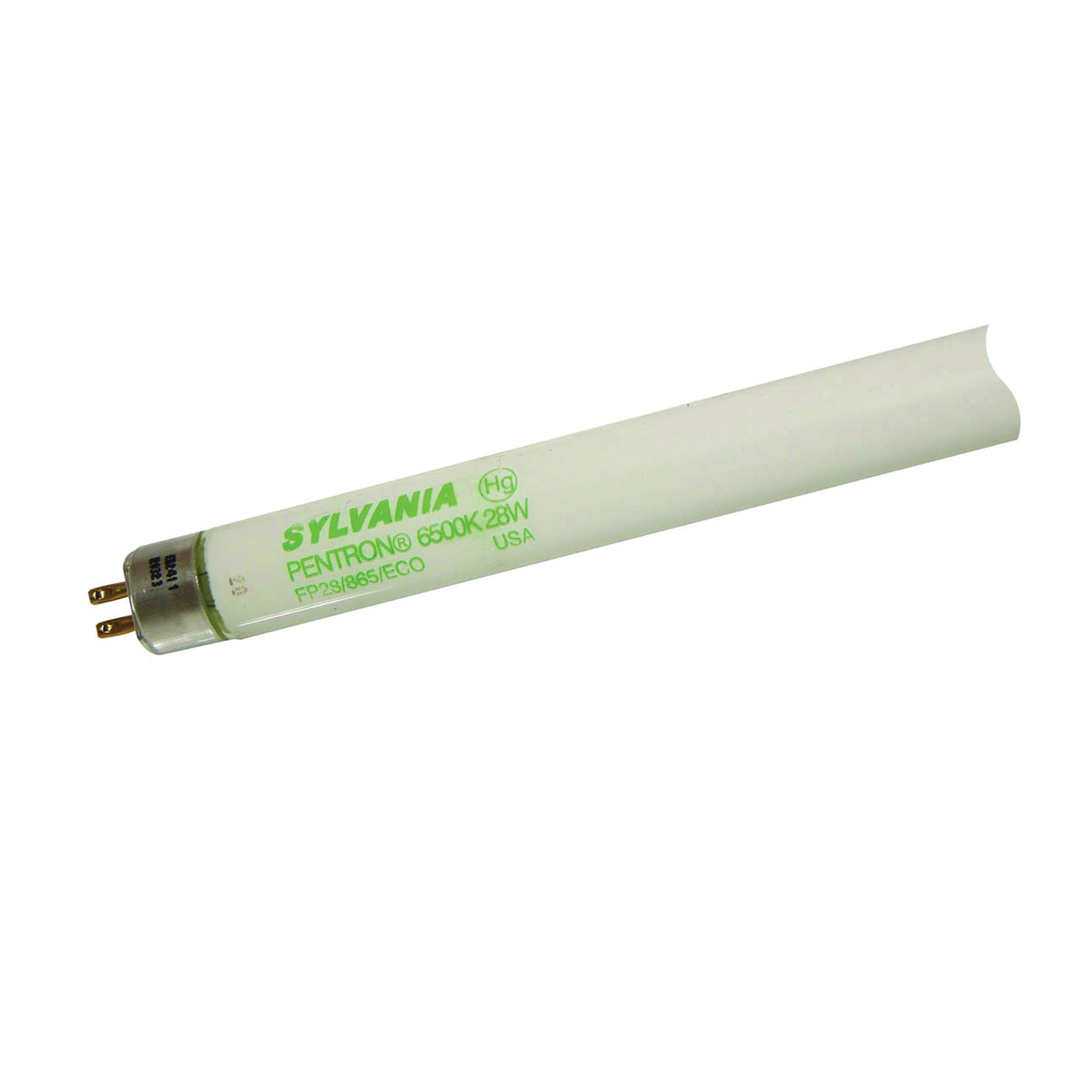 Sylvania 20061 Fluorescent Bulb, 28 W, T5 Lamp, Miniature G5 Lamp Base, 2550 Lumens, 6500 K Color Temp