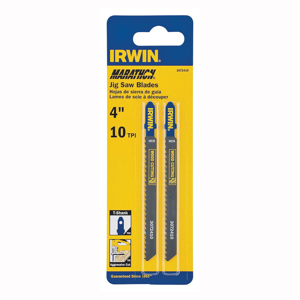 IRWIN 3072410D Jig Saw Blade, 4 in L, 10 TPI