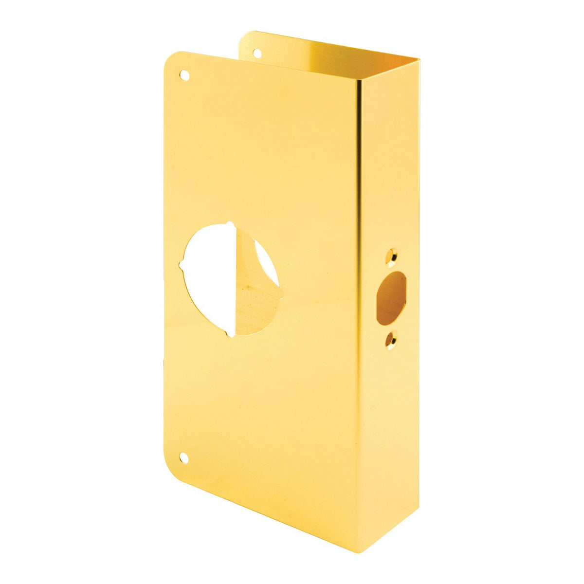 Prime-Line U 9549 Lock and Door Reinforcer, 2-3/4 in Backset, 1-3/8 in Thick Door, Brass, Brass, 9 in H, 4-5/16 in W