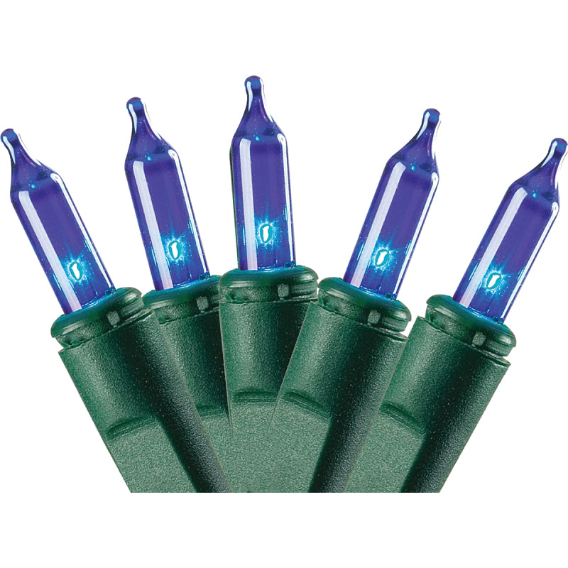 Sylvania Light Set, Christmas, 120 V, 20.4 W, 50-Lamp, Incandescent Lamp, Blue Lamp, 11.54 ft L