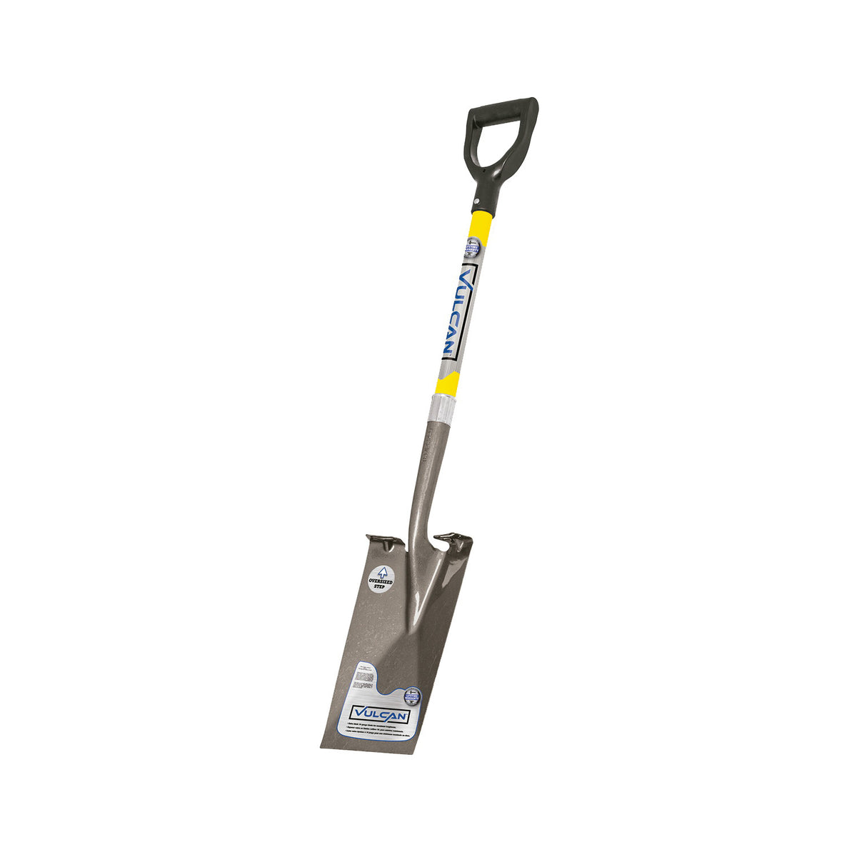 Vulcan 34540 Garden Spade Shovel, 7 in W Blade, Steel Blade, Fiberglass Handle, D-Shaped Handle, 29 in L Handle