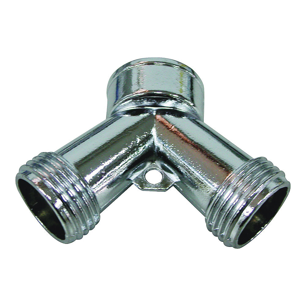 Landscapers Select PMB-064 Y-Connector, 3/4 in - 11.5 in, Metal, Chrome, Brass, For: Garden Hose