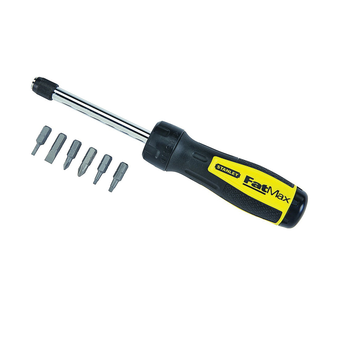 STANLEY 69-189 Ratcheting Screwdriver, 6-in-1 Drive, 8-3/4 in OAL, Rubber Handle, Ergonomic Handle