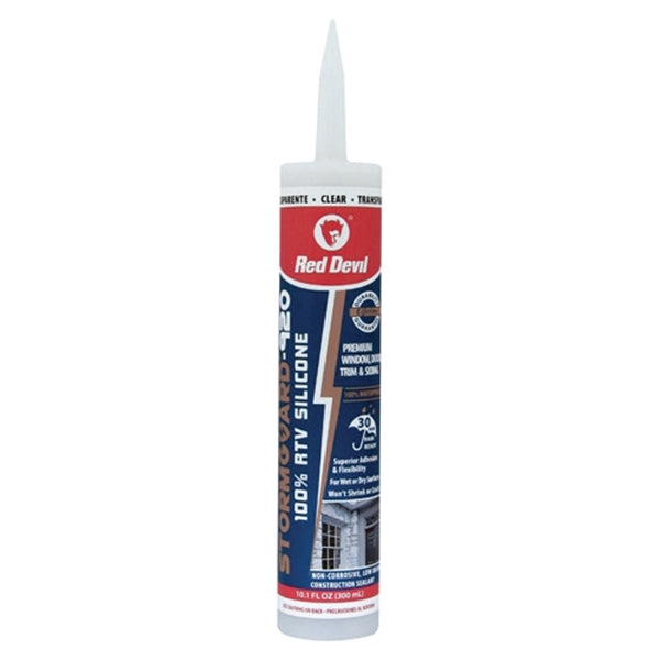 Red Devil STORMGUARD 787 Silicone Sealant, Clear, 10 to 100 deg F, 300 mL Cartridge