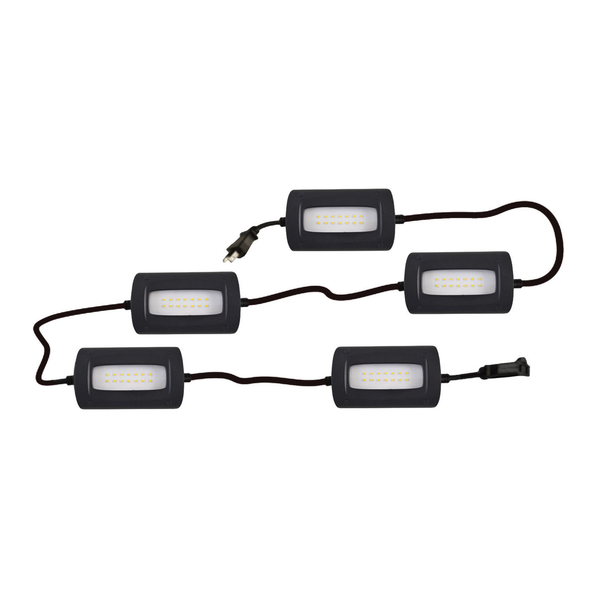 PowerZone O-420-5 String Light, 120 V, 55 W, 5-Lamp, LED Lamp, Polycarbonate Lens, Bright White Light, 50 ft L