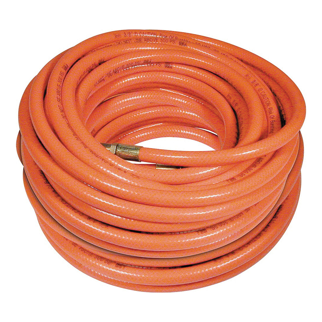 Amflo 576-100A-5 Air Hose, 3/8 in OD, 100 ft L, MNPT, 300 psi Pressure, PVC, Orange