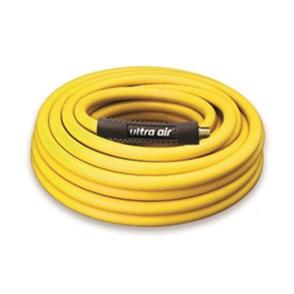 Amflo 575-50A Hybrid Air Hose, 3/8 in ID, 50 ft L, MNPT, 300 psi Pressure, Polymer, Yellow