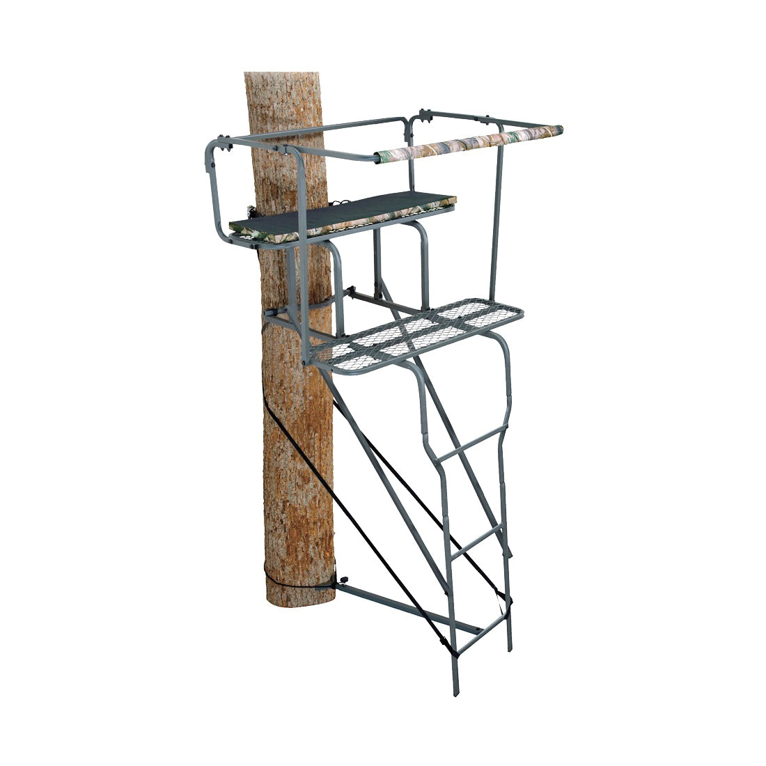 AMERISTEP 8500A Two-Man Ladder Stand, 40 x 13 in Seat Platform, Steel, Gray