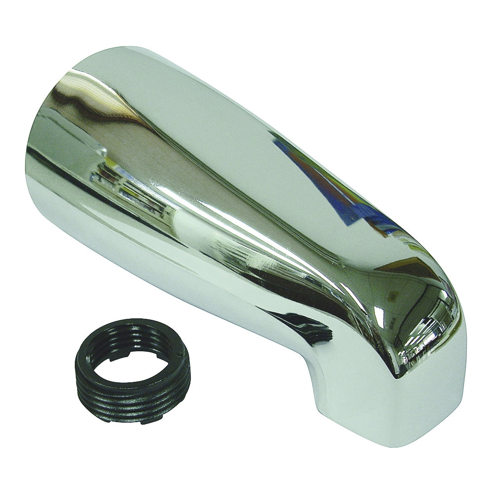 ProSource 24500 Bathtub Spout, 5-1/8 in L, 3/4 x 1/2 in Connection, IPS, Zinc, Chrome Plated