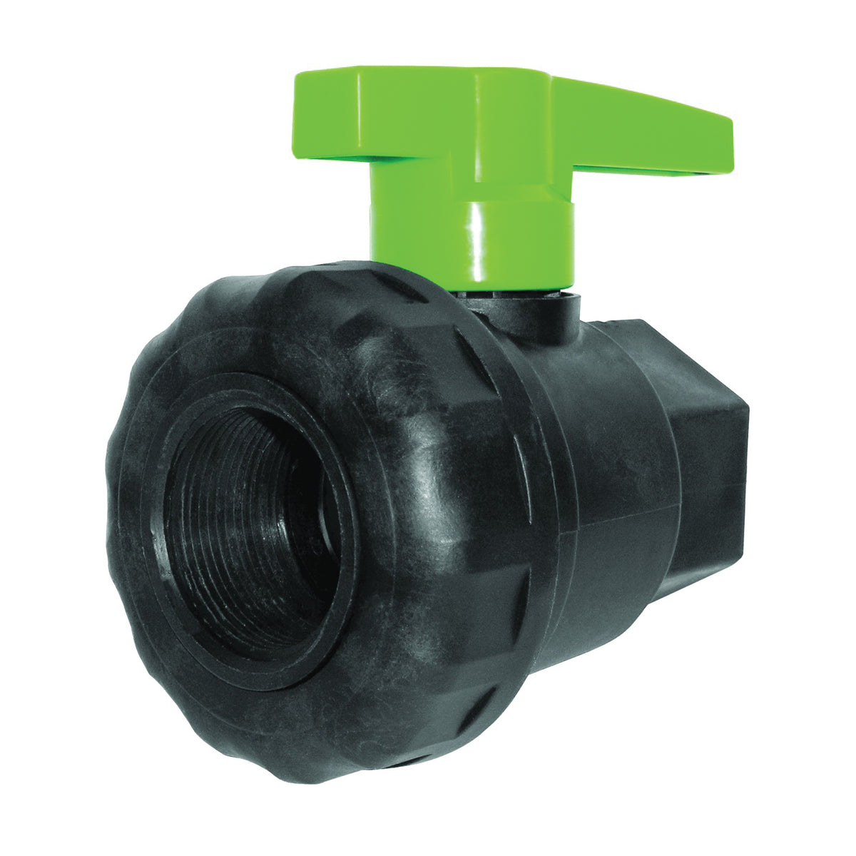 GREEN LEAF SU100E Ball Valve, 1 in Connection, Female NPT, 125 psi Pressure, Fiberglass Reinforced Polypropylene Body