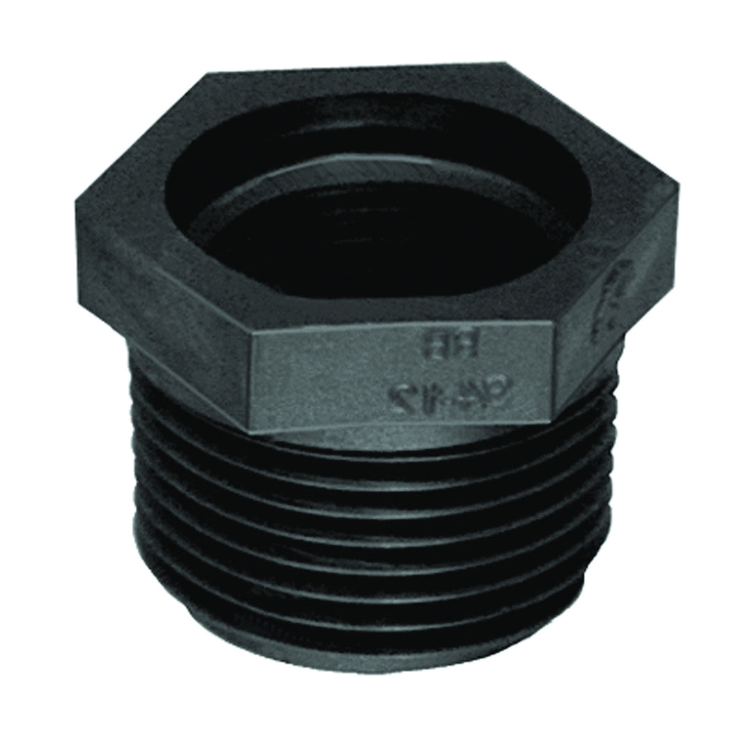 GREEN LEAF RB114-34P Reducing Pipe Bushing, 1-1/4 x 3/4 in, MPT x FPT, Black