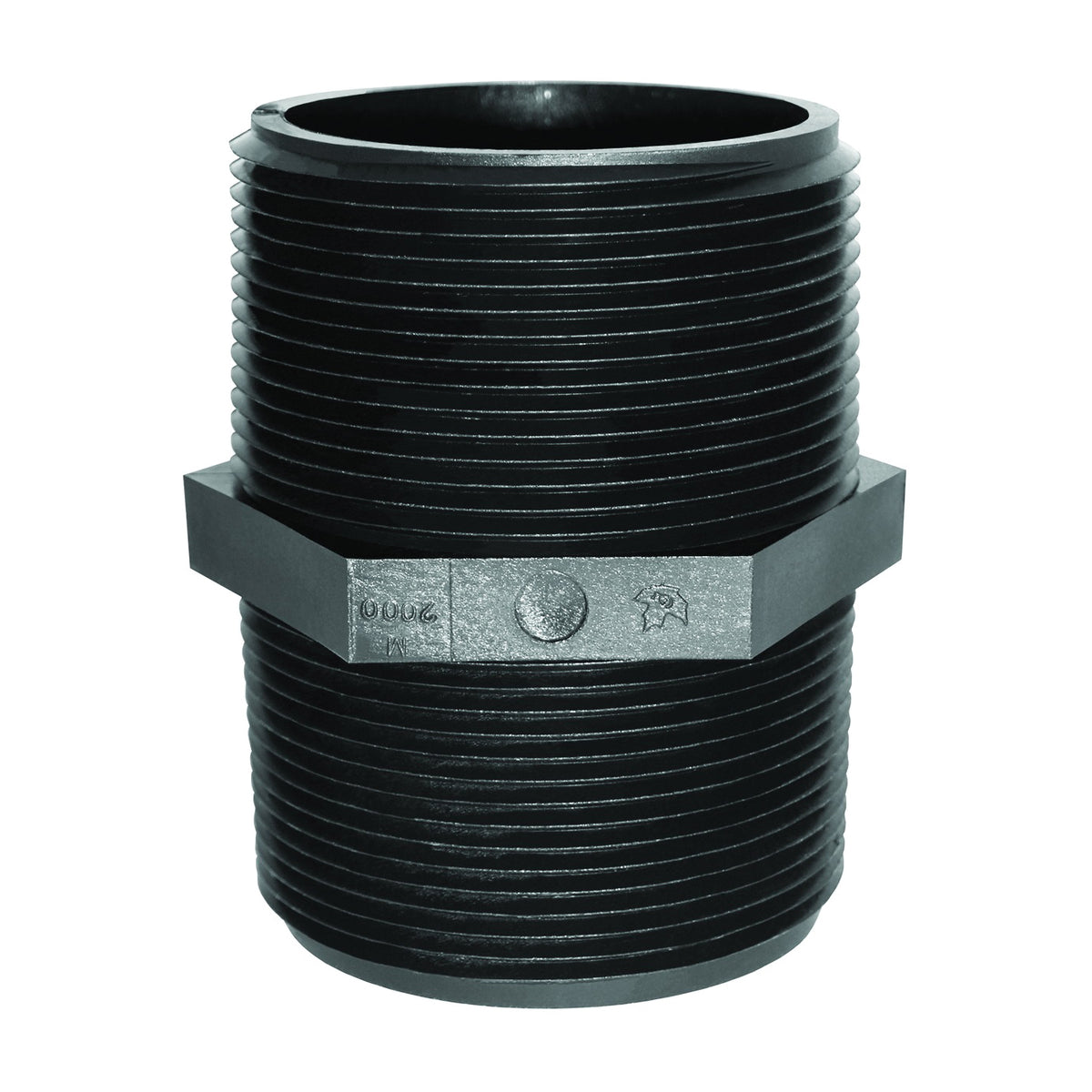 GREEN LEAF M 1200 P Pipe Nipple, 1/2 in, MNPT, Black
