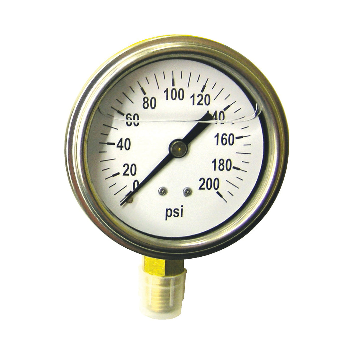 GREEN LEAF LG 200 1 PK Pressure Gauge, Liquid Filled