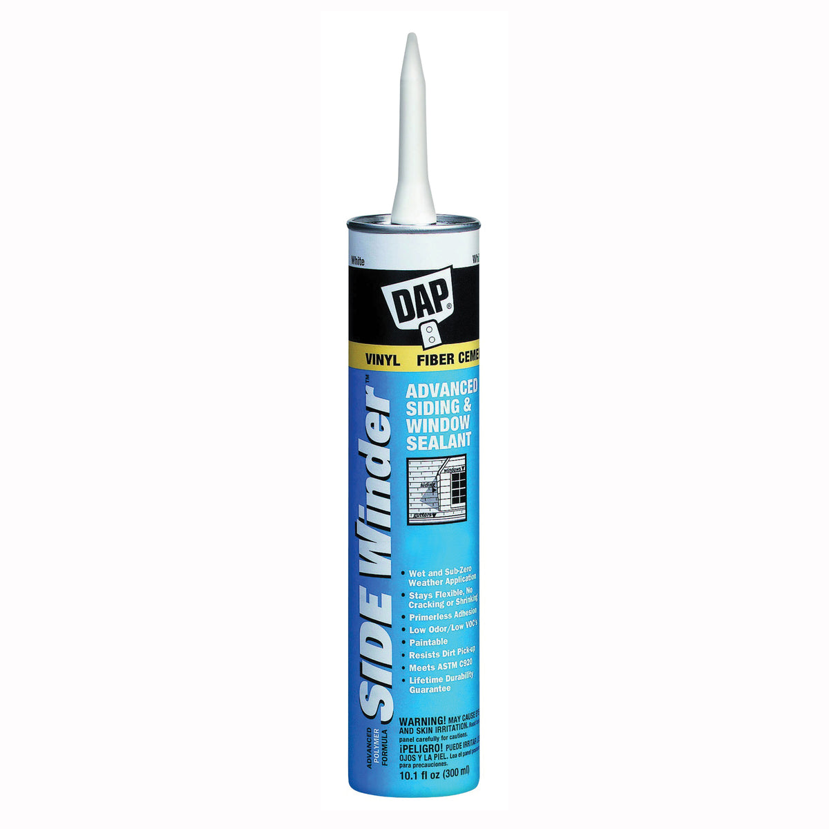 DAP 00807 Siding and Window Sealant, Light Gray, 24 hr Curing, -35 to 140 deg F, 10.1 oz Cartridge