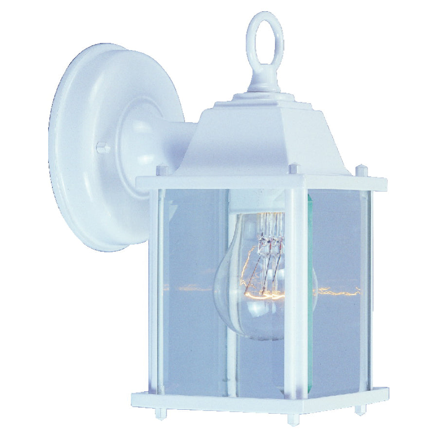 Boston Harbor AL1037-4-3L Outdoor Wall Lantern, 120 V, 60 W, A19 or CFL Lamp, Aluminum Fixture, White