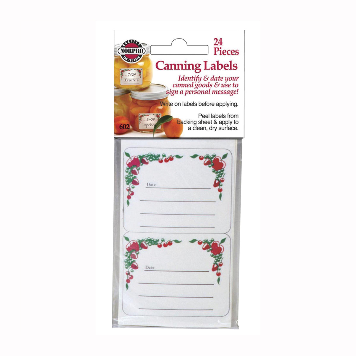 NORPRO 602 Canning Label, 4-1/2 in L, 2-1/2 in W