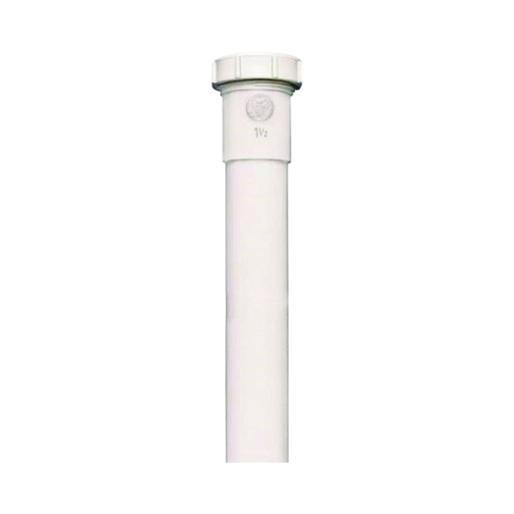 Plumb Pak PP55-12W Pipe Extension Tube, 1-1/2 in, 12 in L, Slip Joint, Polypropylene, White